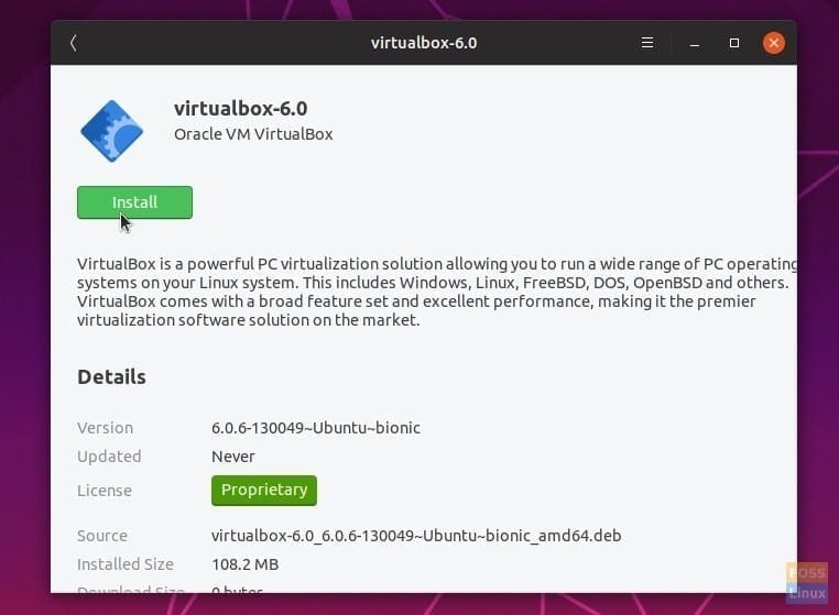 Install VirtualBox