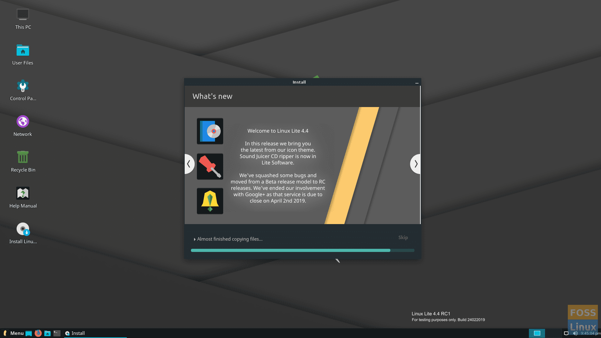 Linux Lite 4.4 Desktop