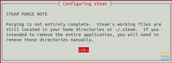 Steam Purging Warning Message