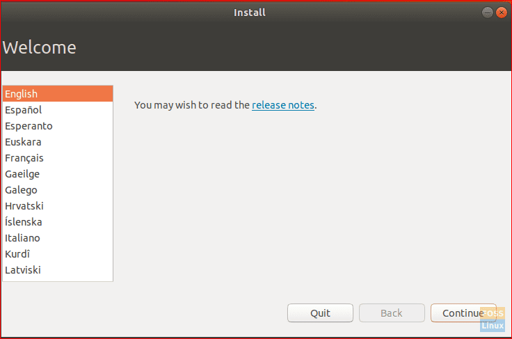 Ubuntu Welcome Screen