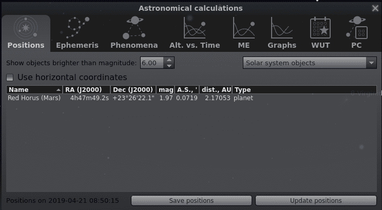 Astronomical calculations