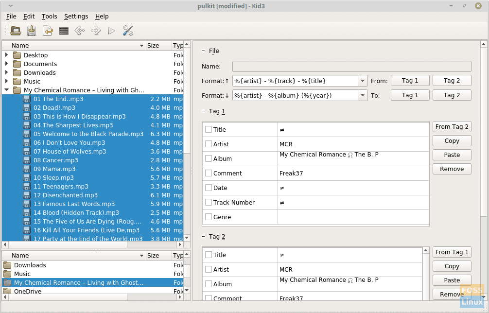 Renaming files in a format