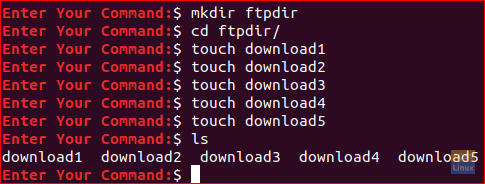 Created a directory called ftpdir