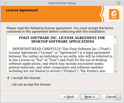 License acceptance.