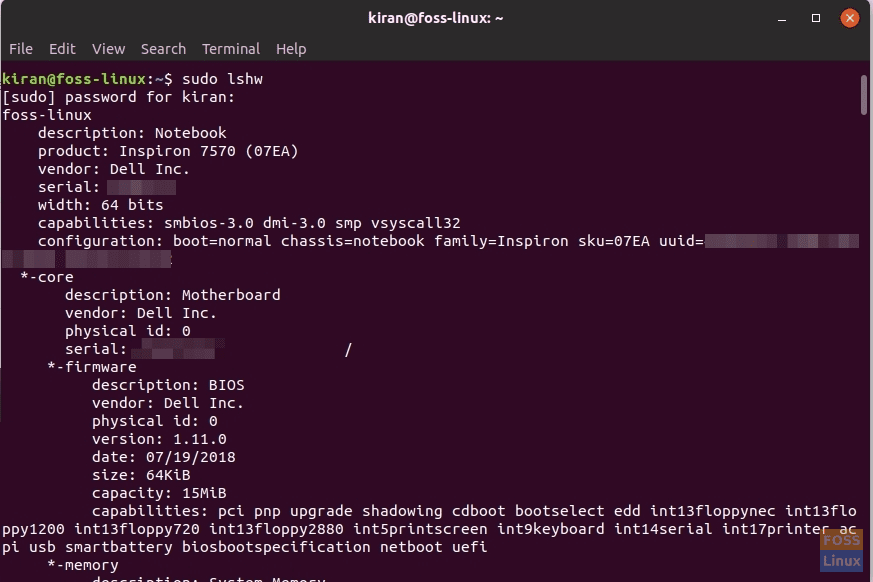 lshw command usage