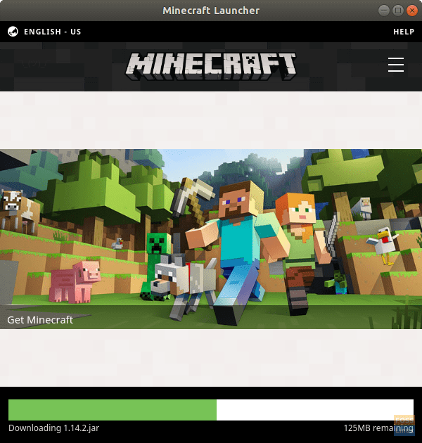 Minecraft Installer downloading files.