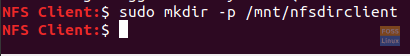 Create Mount Point For The NFS Shared Directory