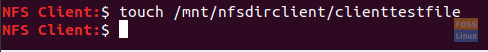 Create Test File In the NFS Client Directory