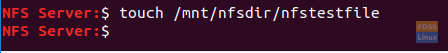 Create Test File In the NFS Server Export Directory