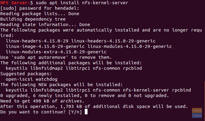 Install NFS Kernel Server Package