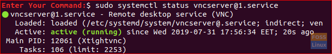 Check The VNC Server Service Status