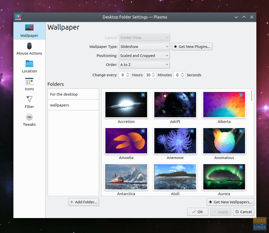 Desktop Folder Settings