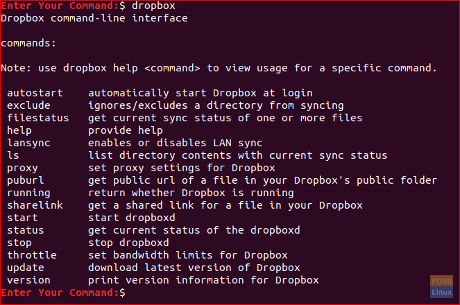 Dropbox Command Line