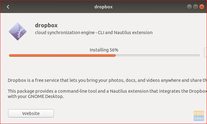 Dropbox Installation Progress