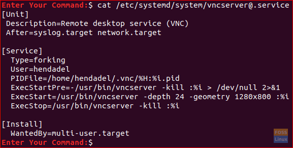 Edit The VNC Server Service File
