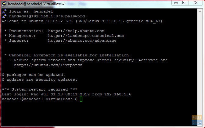 SSH Tunnel Created