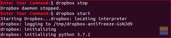 Start and Stop Dropbox Daemon