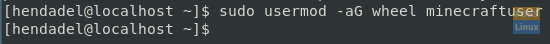 Add Minecraft User To Wheel Group On CentOS
