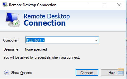 Open Remote Desktop Connection Application Windows