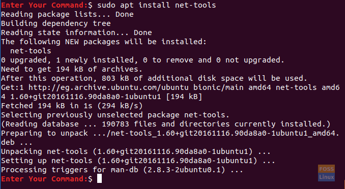 Install net-tools Package
