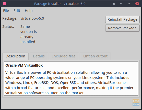 Exit out of the GDebi Package Installer window when the installation is complete.