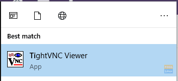 Open tightvnc Viewer