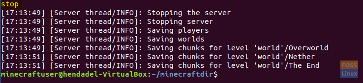 Stop The Minecraft Server