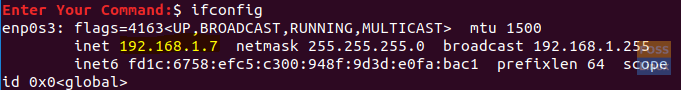Ubuntu Machine IP