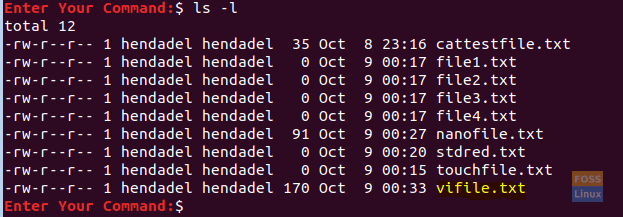 Check Newly Created File By The Vi Command