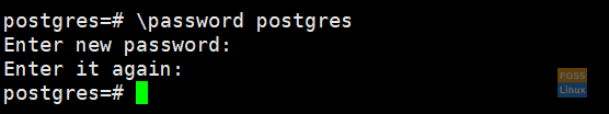 Configure PostgreSQL Password.