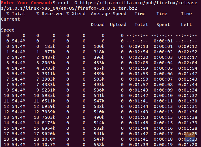 Download One Single File Using curl