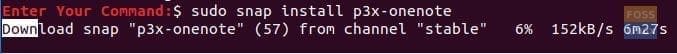 Download p3x-onenote Package Using Snapd