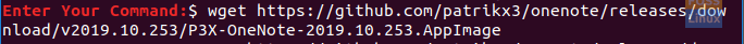 Download p3x-onenote Package Using wget Command