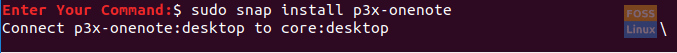 Installing p3x-onenote Package Using Snapd