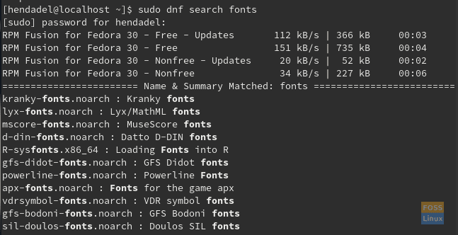 List All Available Font Packages