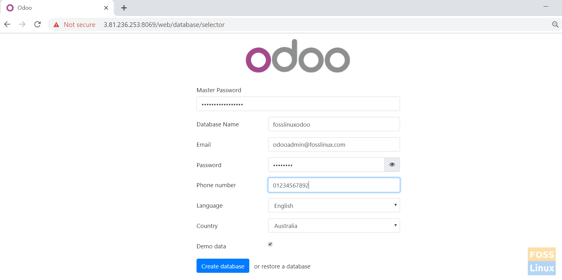 Odoo DB Creation