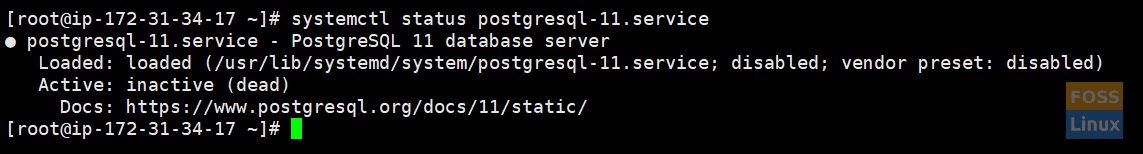 PostgreSQL Service Status