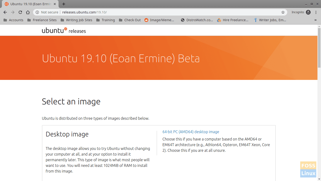 Ubuntu 19.10 Beta Download Page - http://releases.ubuntu.com/19.10/