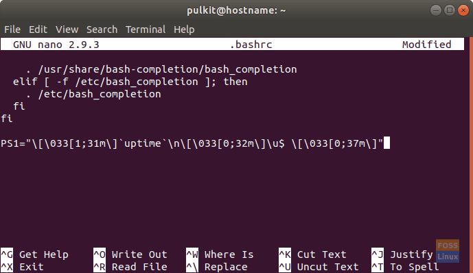 Editing .bashrc