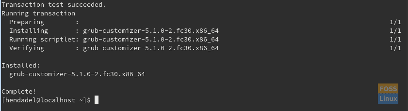 Grub-Customizer Installed Successfully On Fedora