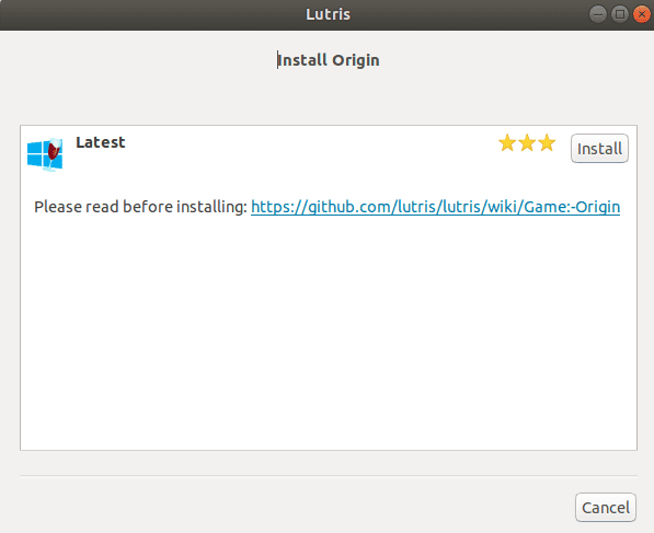 Install origin