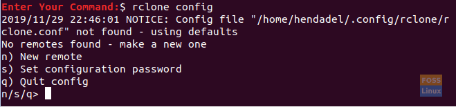 Start Rclone Configuration