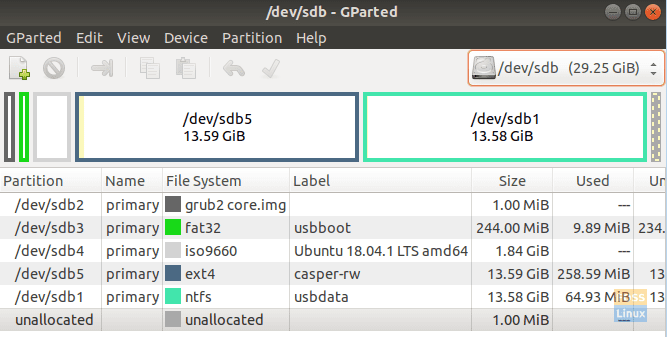 USB Drive Partitions