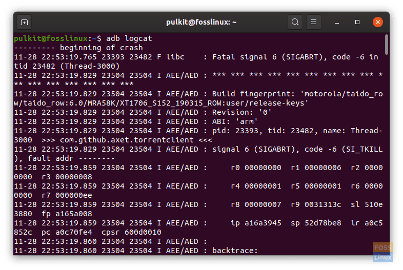 ADB logs