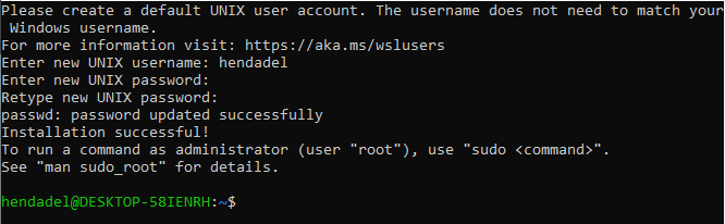 Create Username and Password