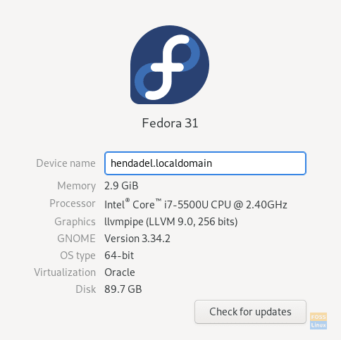 Fedora Upgraded Successfully To Release 31 GUI Method