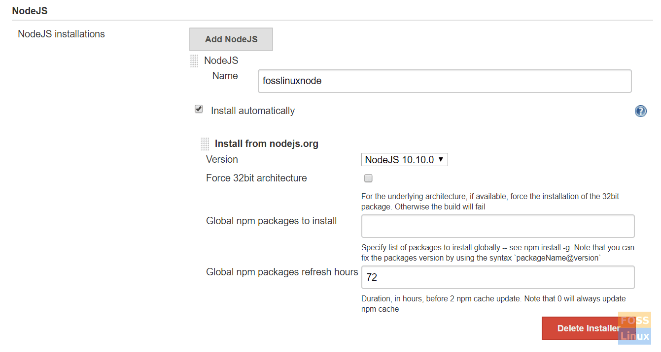 NodeJS Settings