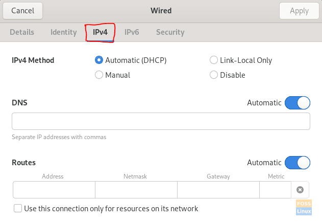 Open IPv4 Tab