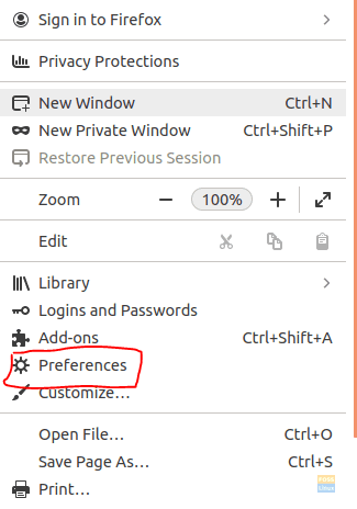 Select The Preferences Option