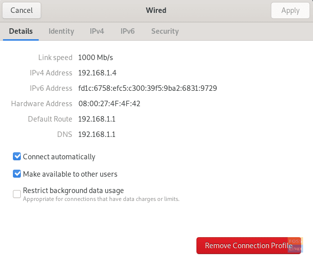 Settings Of System Network Interface